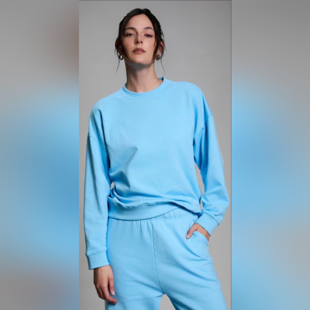 Year Of Ours Sky Blue Crewneck Sweatshirt Xs/S Bnwt Athleisure Lounge Top